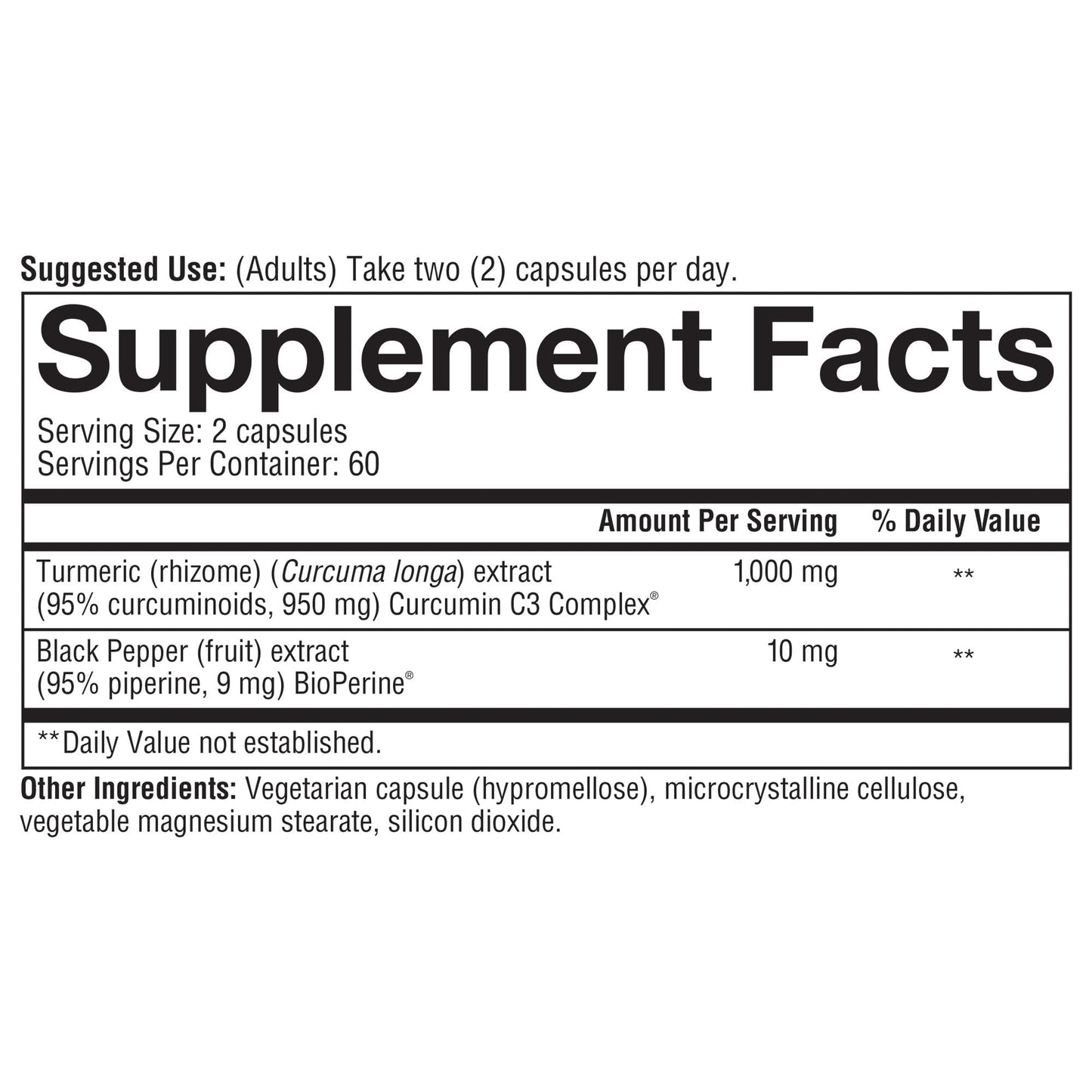Youtheory Turmeric Extra Strength 1,000 mg | Curcumin with 10 mg BioPerine | 120 Veg Capsules