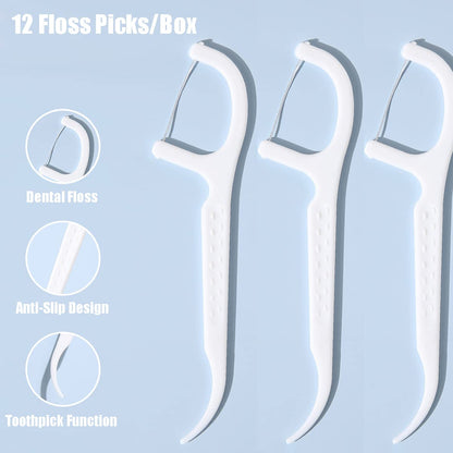 YRAKOZIN 4-Pack Portable Floss Dispenser – Travel Dental Floss & Toothpick Holder (White)