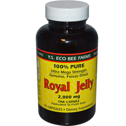 YS BEE Farms Royal Jelly 2000 Mg, 75 CT - Premium Royal Jelly Supplement