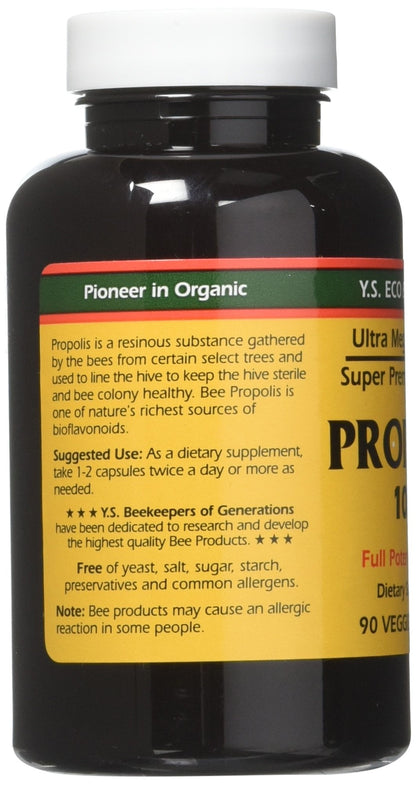 YS Eco Bee Farms Propolis 1000 - 90 Caps Pack of 3 | Propolis Supplement