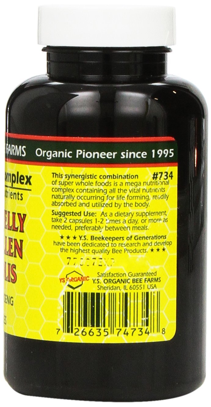 Y.S. Eco Bee Farms 3-Pack Royal Jelly, Bee Pollen, Propolis, Korean Ginseng - 90 Capsules
