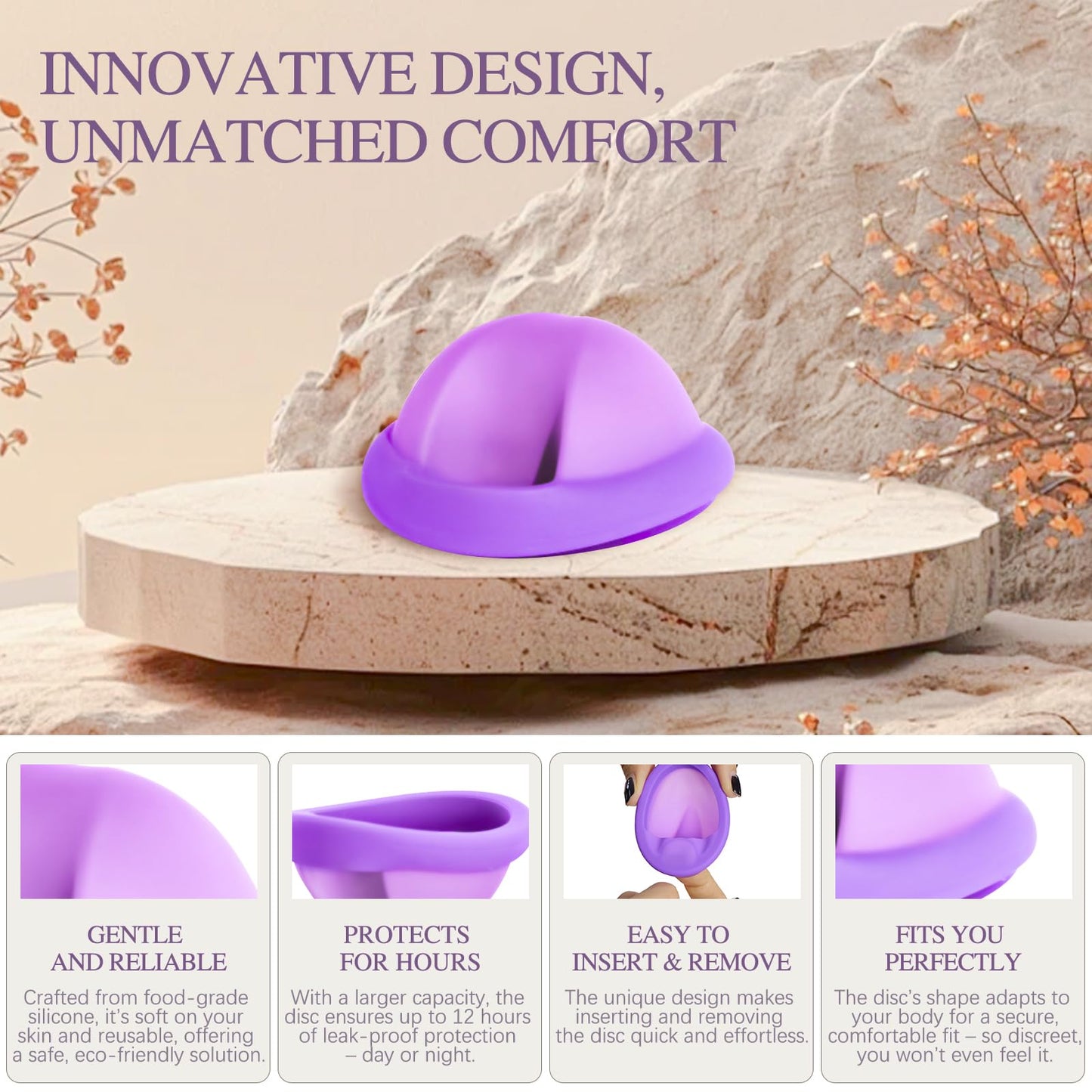 YTYOMUR Reusable Menstrual Disc - Small Size (Pack of 2) | Leakproof, Comfortable, Beginner-Friendly
