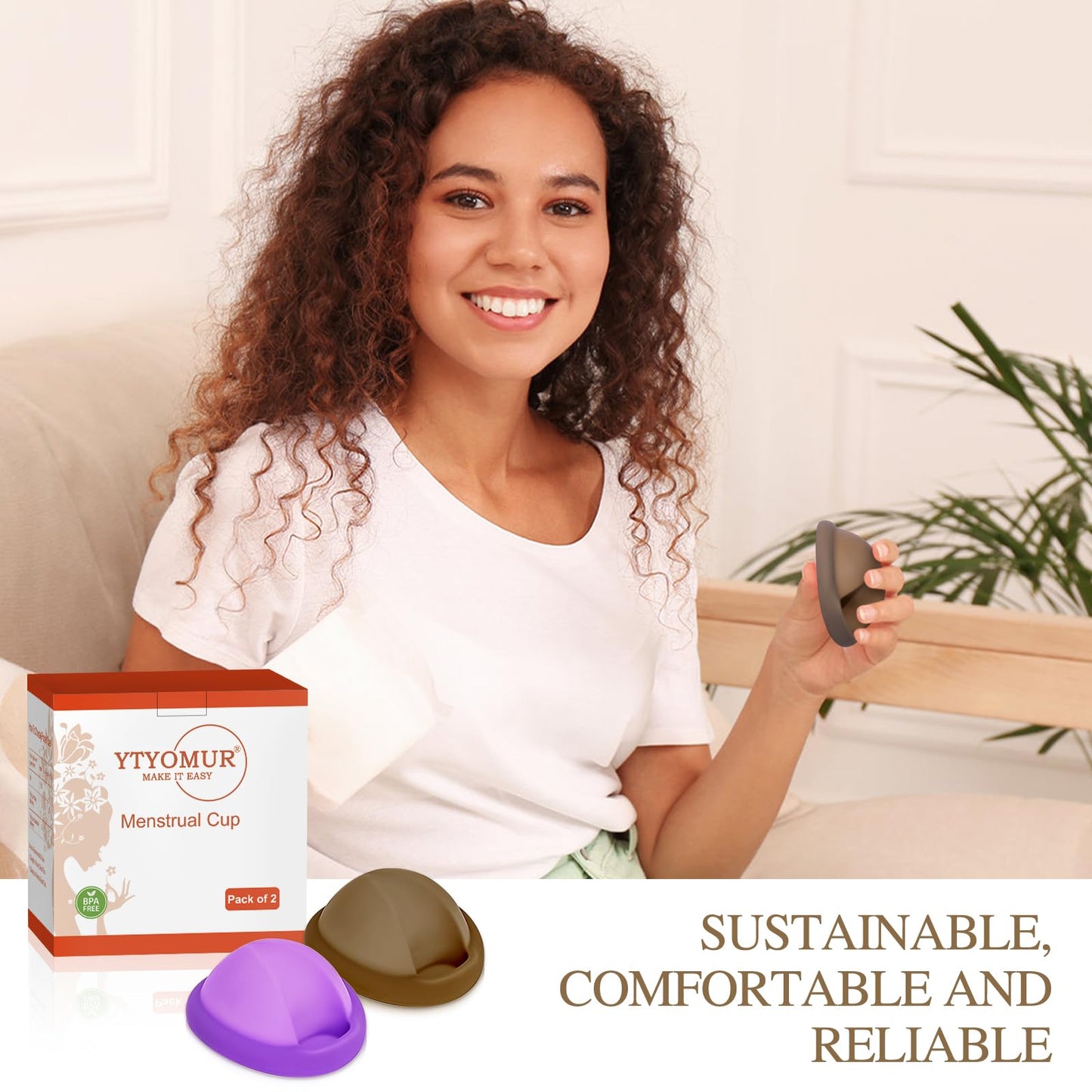 YTYOMUR Reusable Menstrual Disc - Soft, Leakproof Comfort (Set of 2: Large & Small)