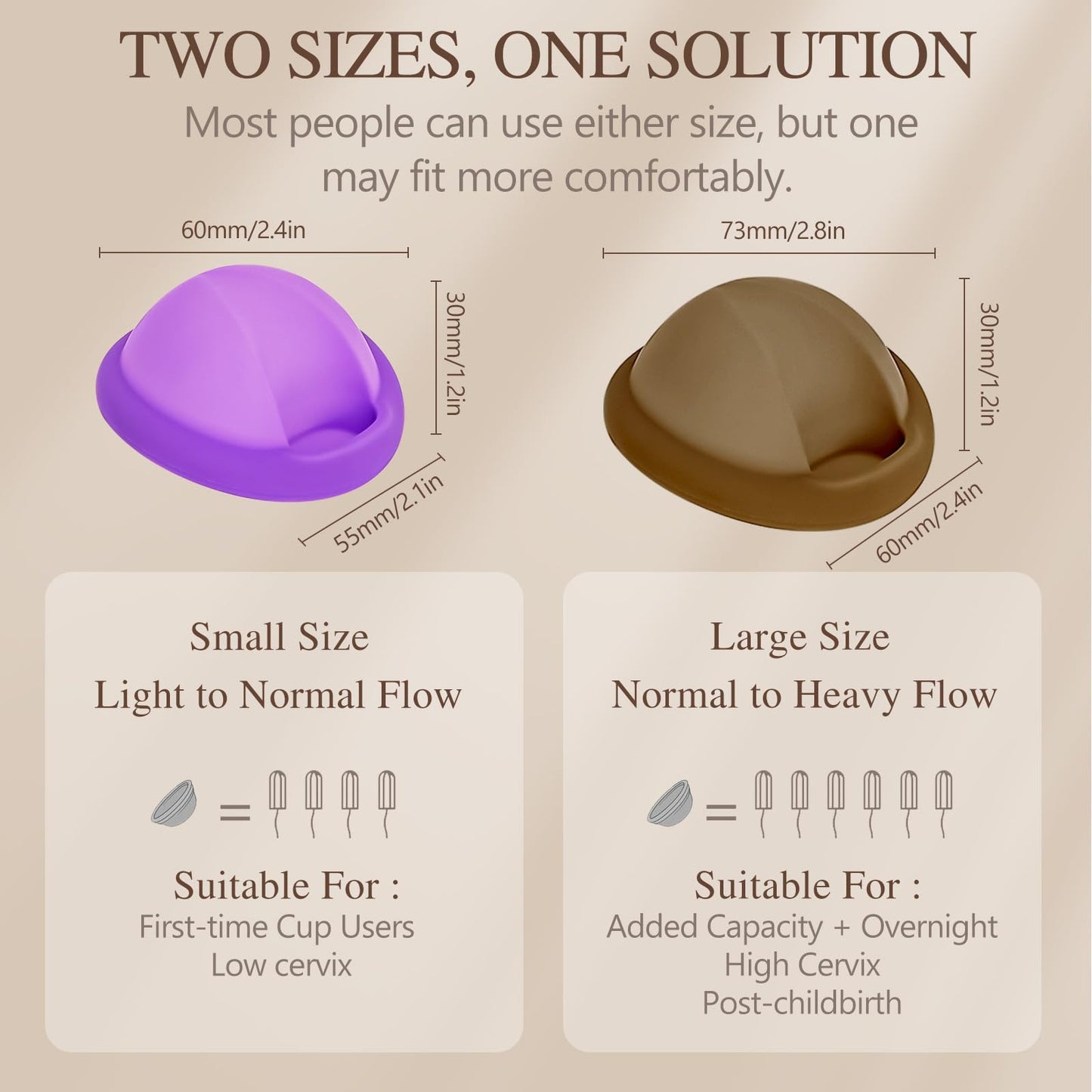 YTYOMUR Reusable Menstrual Disc - Soft, Leakproof Comfort (Set of 2: Large & Small)