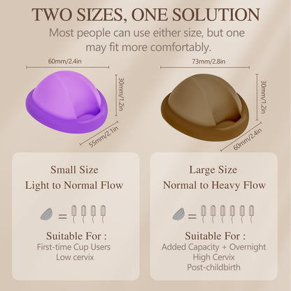 YTYOMUR Reusable Menstrual Disc - Soft, Leakproof Comfort (Set of 2: Large & Small)