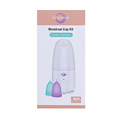 YTYOMUR Menstrual Cup Steamer Sterilizer – 2 Reusable Cups Included | Quick Clean & Travel-Ready