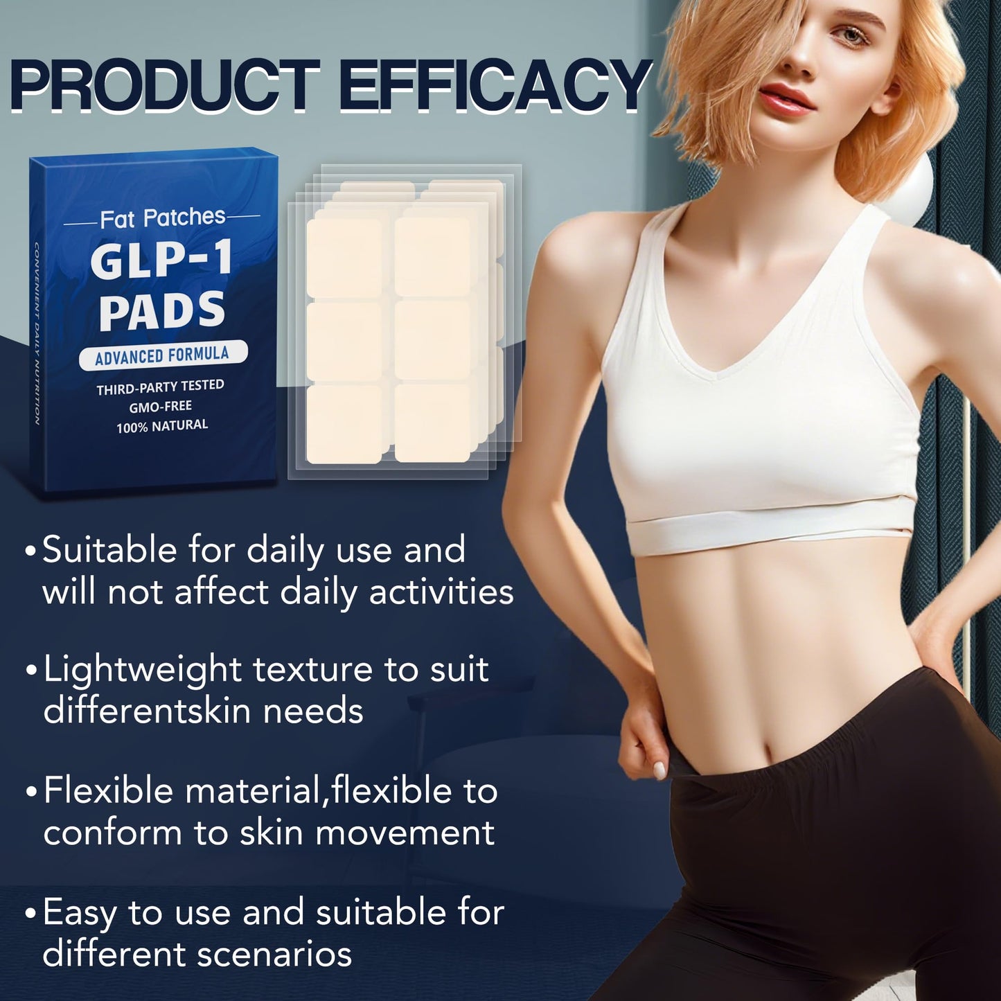 Yueur GLP-1 Patches for Women & Men - GLP-1 Patch with Garcinia Cambogia & Resveratrol - 30 Days Supply (30)