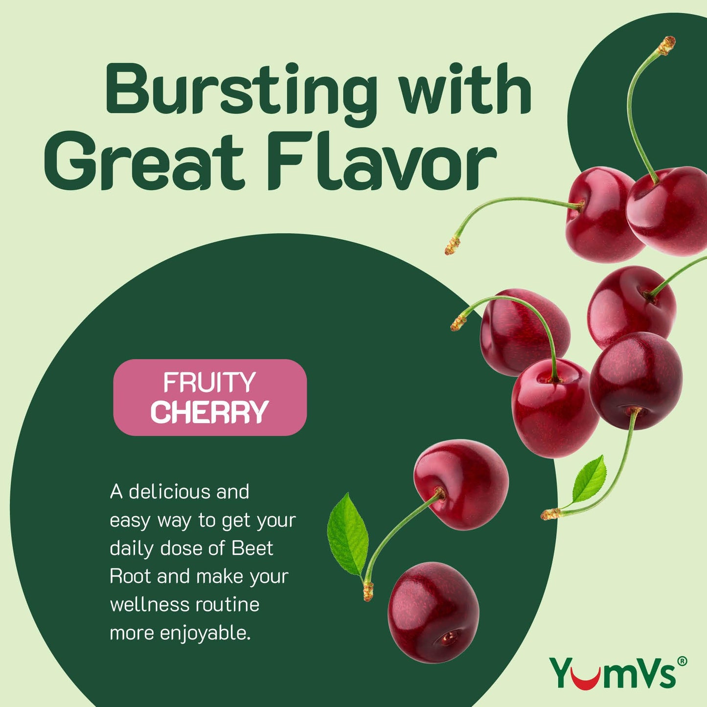 YUM-V'S Beet Root Gummies with Tart Cherry – Berry Flavor for Blood Circulation & Antioxidants