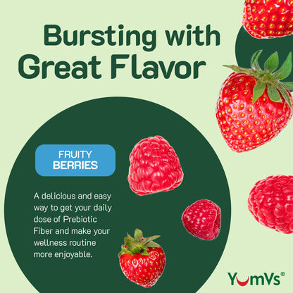 YumVs Sugar Free Fiber Gummies for Adults – 4g Prebiotic Fiber Supplement Gummies for Gut & Digestive Health – Keto Friendly, Vegan, Gluten Free, Non-GMO – Great Tasting Berry Flavor – 60 Count