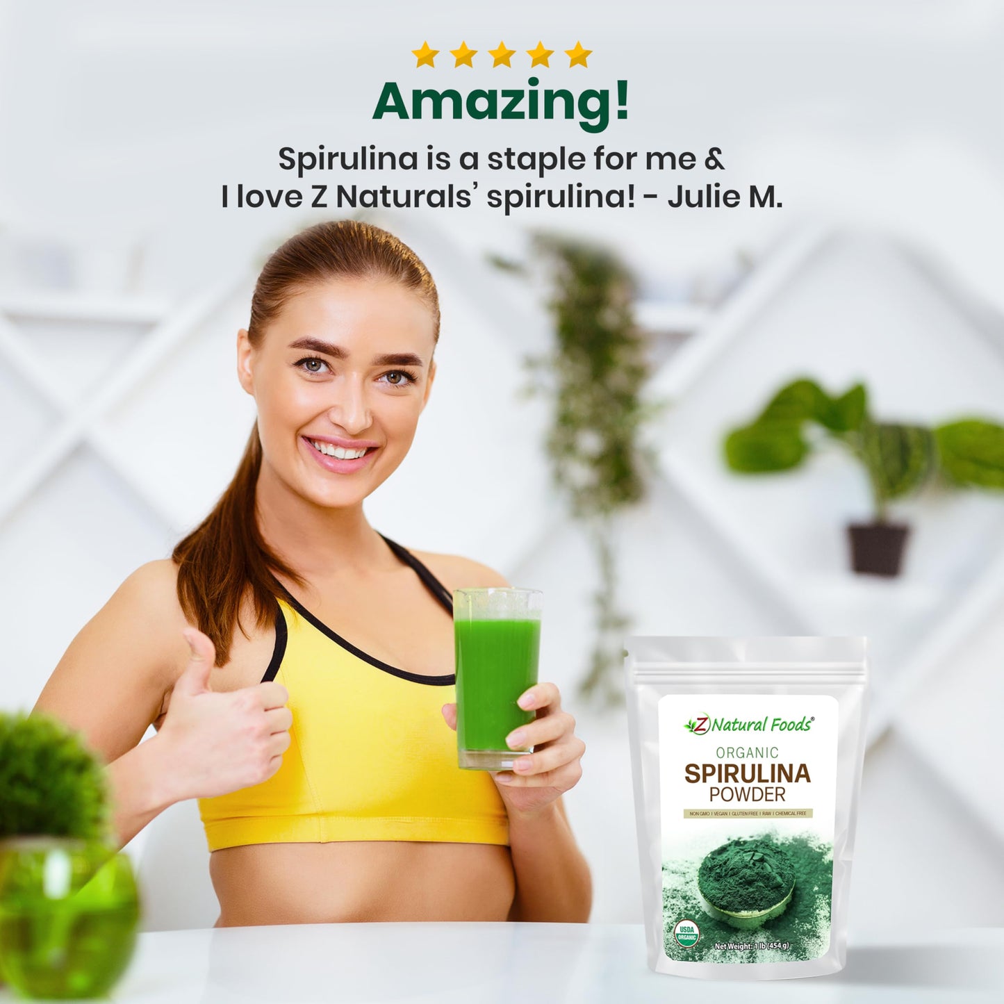 Z Natural Foods Organic Spirulina Powder – 100% Pure, Nutrient-Dense Blue-Green Algae