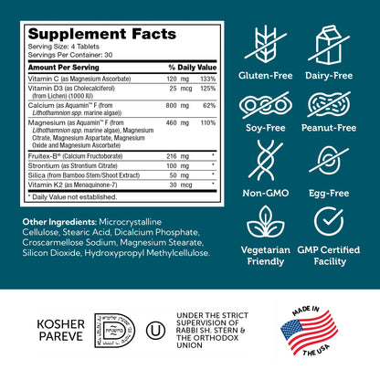 Zahler Bonefactor – Bone Strength Supplement with Calcium, Vitamin D, Vitamin K, Magnesium | Certified Kosher | 120 Tablets