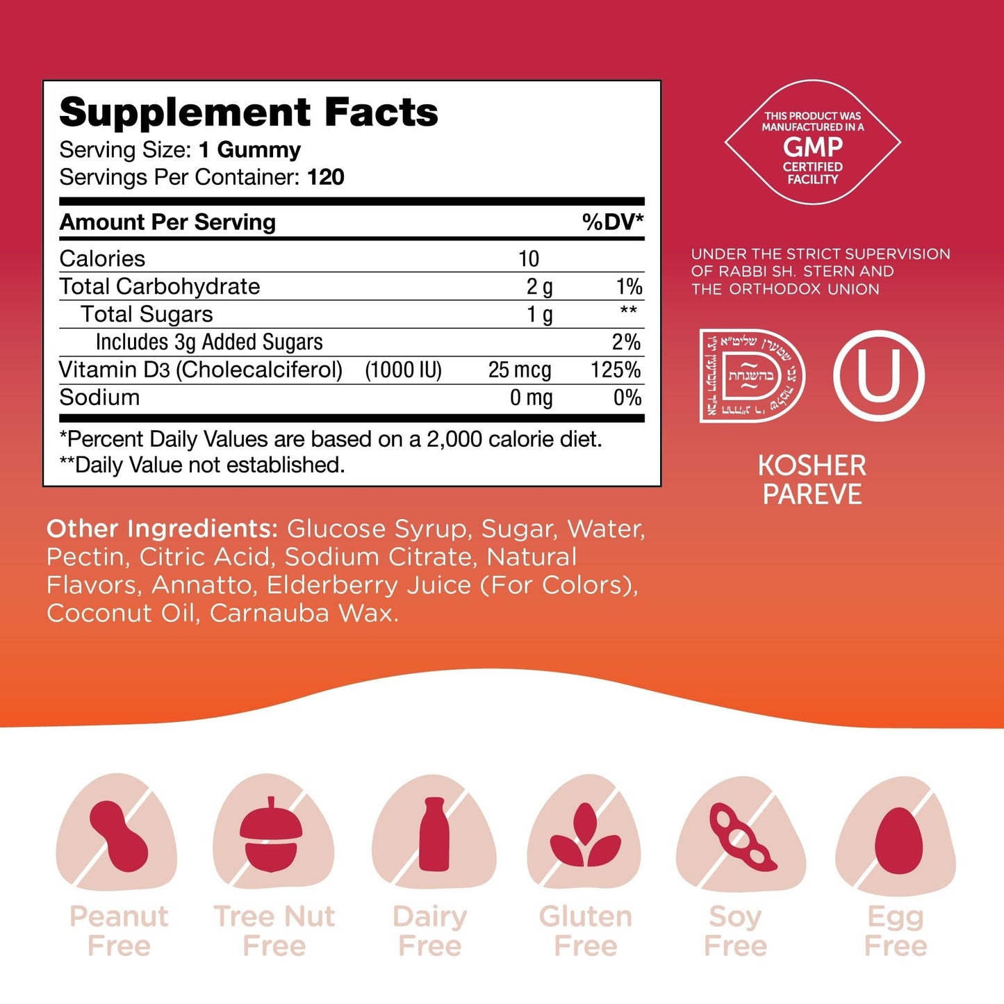 Zahler Chapter One Vitamin D3 Gummies 1000 IU – 120 Count | Kosher, Made in USA