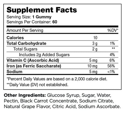 Zahler Chapter Six Iron Gummies – Iron Supplement with Vitamin C for Adults, 60 Flavored Gummies (10 mg) | Kosher Pareve