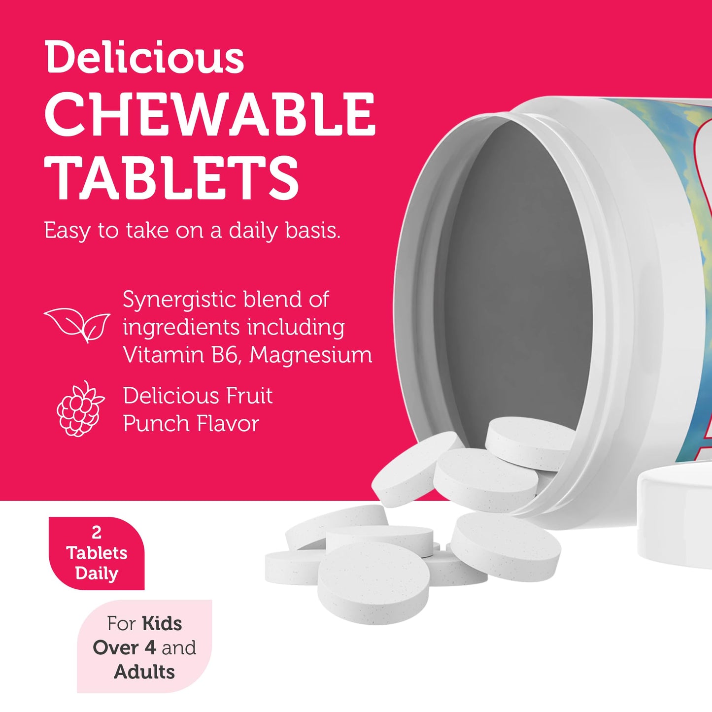Zahler ChildCalm Kids Chewable Magnesium – Kosher, Fruit Punch