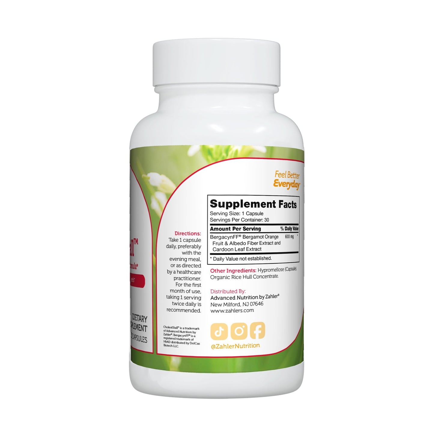 Zahler CholestStall - Cholesterol Support Supplement | Maintains LDL | Certified Kosher | 30 Capsules