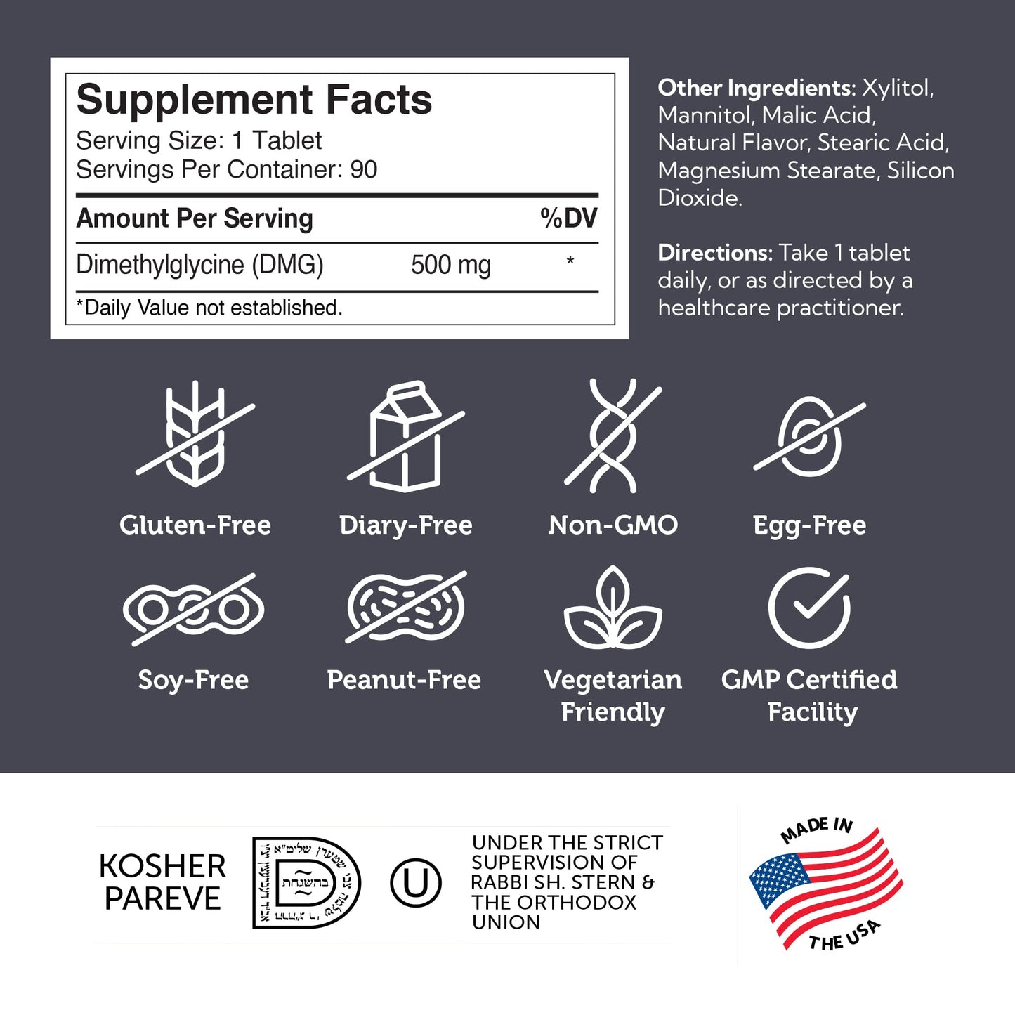 Zahler DMG 500mg Dimethylglycine - Endurance & Immune Support (90 Count)