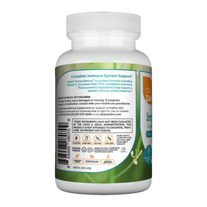 Zahler ImmunAbreve – Powerful Immune Support (180 Capsules) with Vitamin C, European Elder Fruit & Astragalus | Kosher