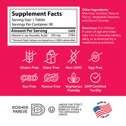 Zahler Junior C Advanced Chewable Vitamin C for Kids - 90 Count