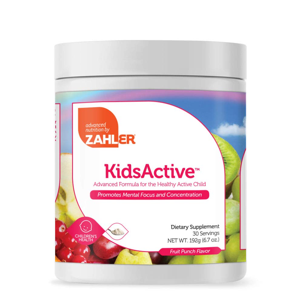 Zahler KidsActive Concentration Formula Powder - 30 Servings, Kosher, Fruit Punch