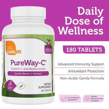 Zahler Vitamin C 1000mg with Bioflavonoids – Immune Support (180 Count)