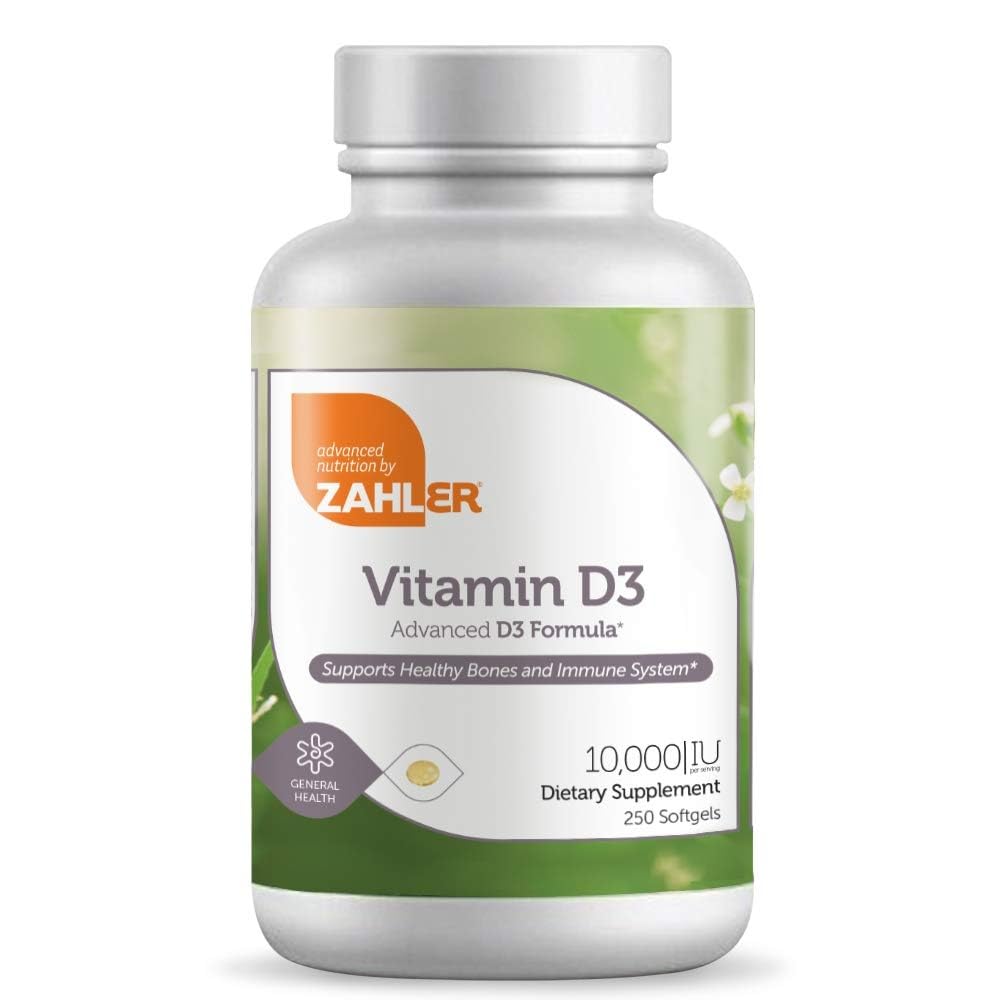 Zahler Vitamin D3 10,000 IU Softgels – 250 Count | Kosher & Vegetarian Friendly