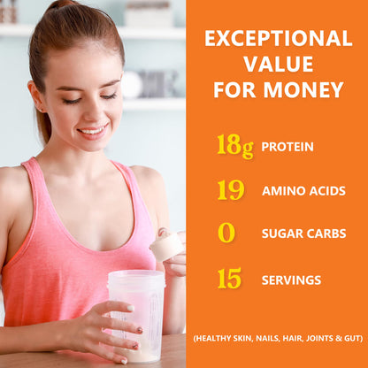 Zammex 100% Grass-Fed Beef Bone Broth Protein Powder – 20g Protein