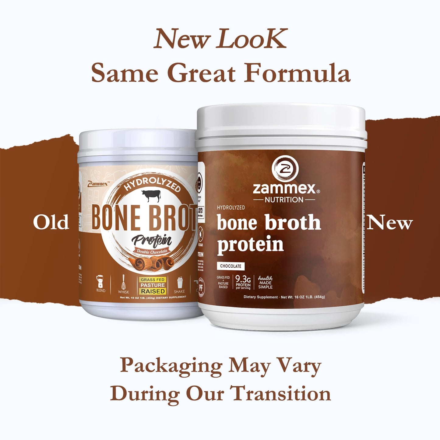 Zammex Bone Broth Protein Powder – Grass-Fed Beef, Chocolate, Collagen