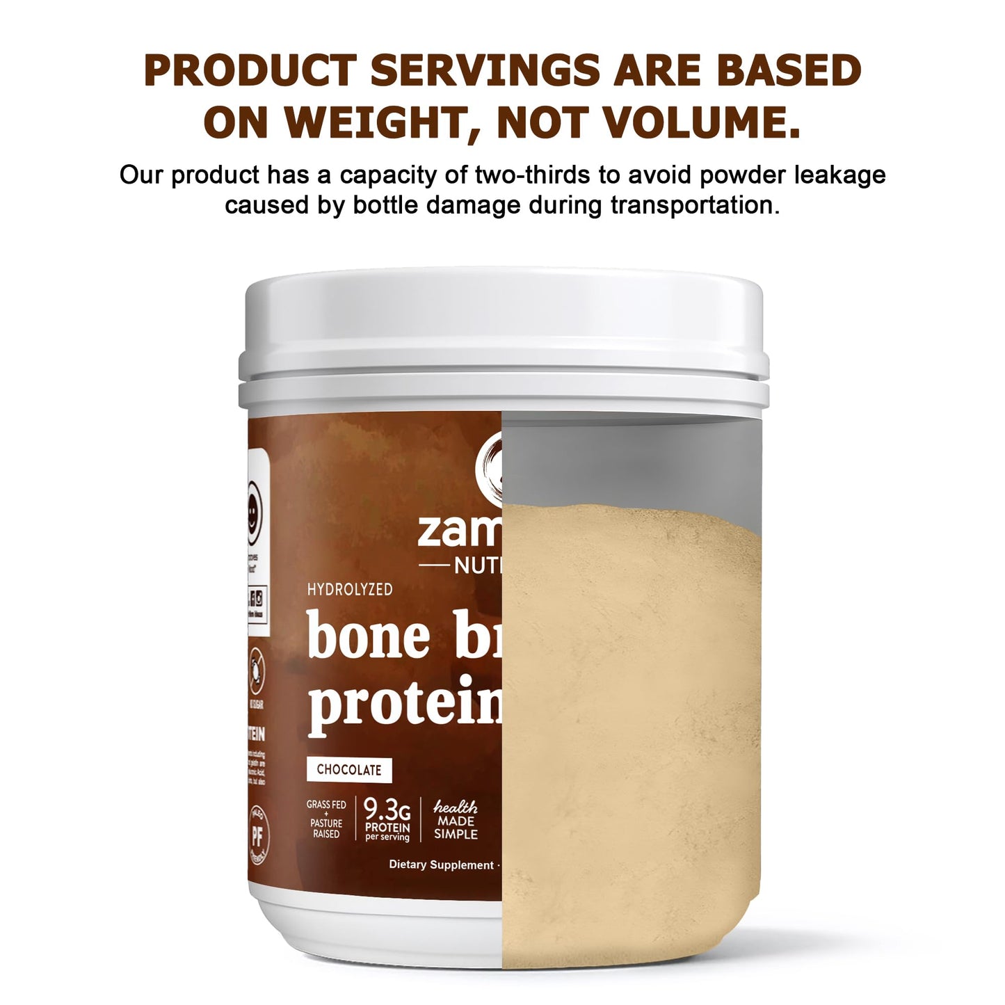 Zammex Bone Broth Protein Powder – Grass-Fed Beef, Chocolate, Collagen