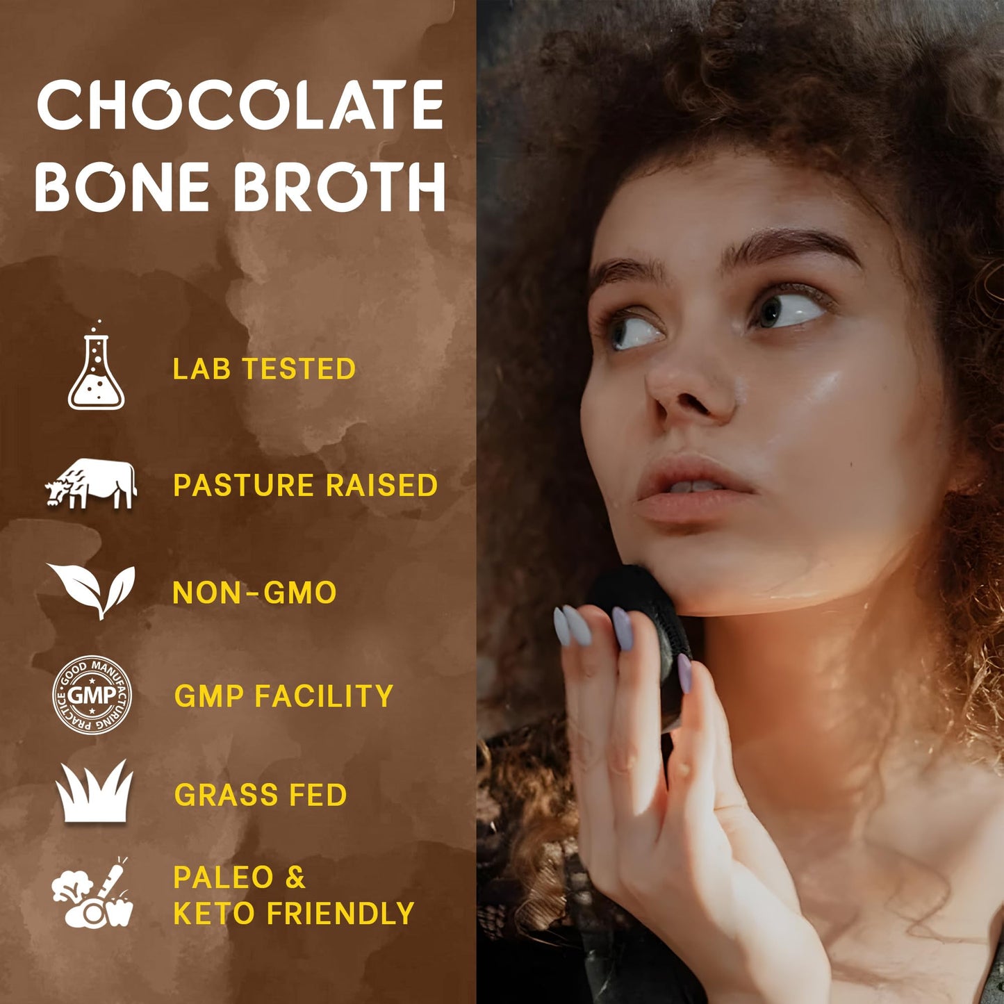 Zammex Bone Broth Protein Powder – Grass-Fed Beef, Chocolate, Collagen