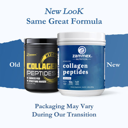 Zammex Premium Collagen Peptides Powder Unflavored – Grass-Fed, Type I & III, 60 Servings
