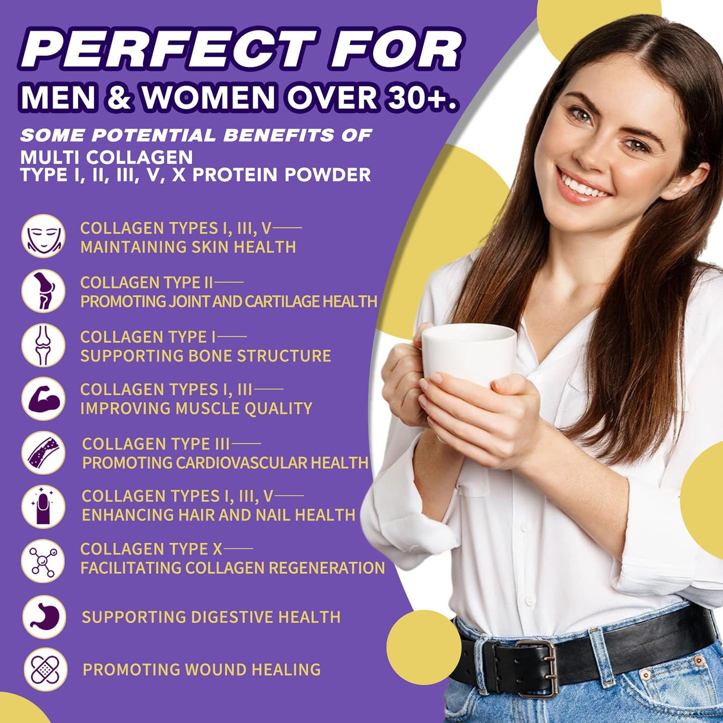 Zammex Multi Collagen Protein Powder – 60 Servings, Unflavored, 5 Types