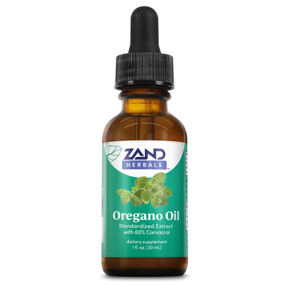Zand Herbals Oregano Oil Drops – 60% Carvacrol, Organic EVOO, 1 oz