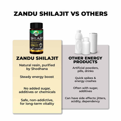 Zandu Shilajit Capsules (60 Caps) – Natural Energy, Stress Support & Immunity