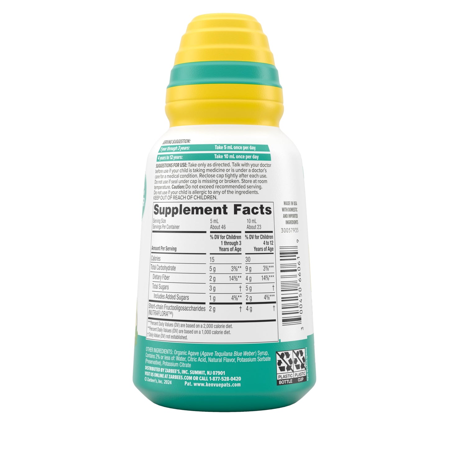 Zarbee's Children's Digestive Care Prebiotic Fiber Syrup – Grape, 8 fl oz