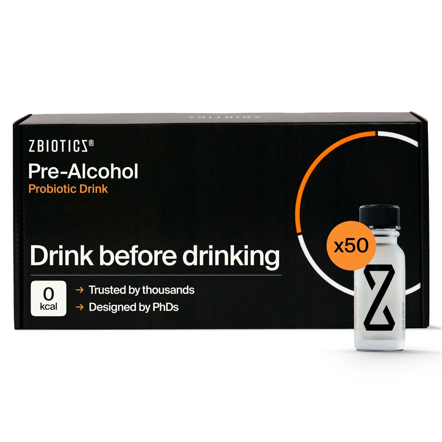 ZBiotics — Feel Better After Drinking, Wake Up Refreshed, Science-Backed, Patented Probiotic for Easier Mornings, Travel-Friendly, 50-Pack of 0.5 Fl Oz Bottles (50 Pack)