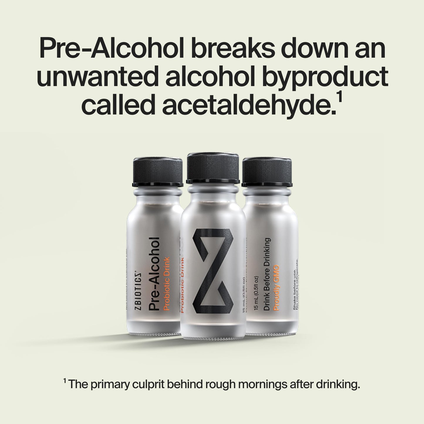ZBiotics Probiotic Drink — Feel Better After Drinking, Wake Up Refreshed, Travel-Friendly 3-Pack (0.47 fl oz)
