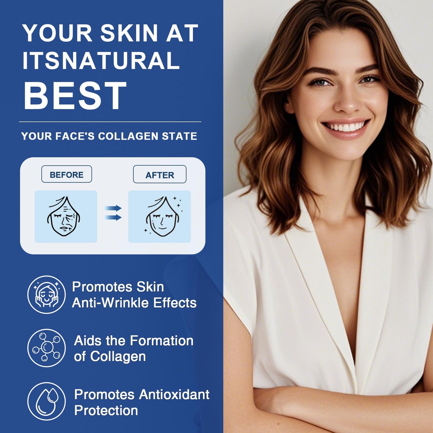 ZEBORA Marine Collagen Peptides Powder with Hyaluronic Acid & Keratin | 35 Servings