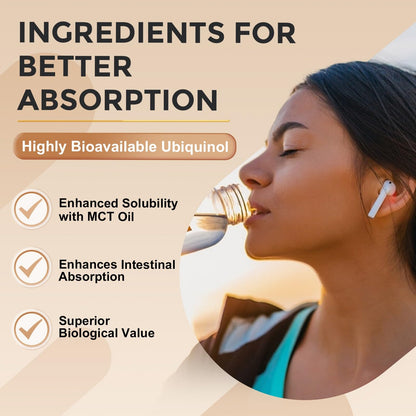 ZEBORA Ubiquinol CoQ10 200mg Softgels – 4-in-1 Antioxidant with Max Absorption (Pack of 2)