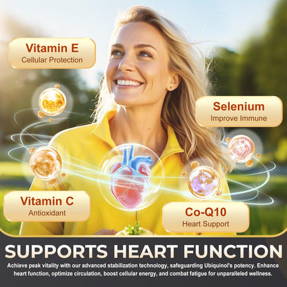 ZEBORA Ubiquinol CoQ10 400mg Softgels – 120 Count, Max Absorption, 4-in-1 Antioxidant for Heart Health & Energy