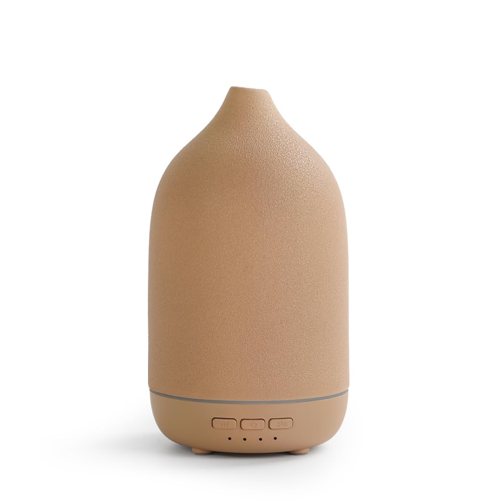ZEIGGA LAB Essential Oil Diffuser – 120ml Ceramic Humidifier, 5 Timers, Auto-Off, 7-Color LED
