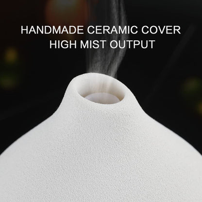 ZEIGGA LAB 100ml Ceramic Essential Oil Diffuser - Large Room, 5 Timers, Auto-Off, Warm Ambient Light