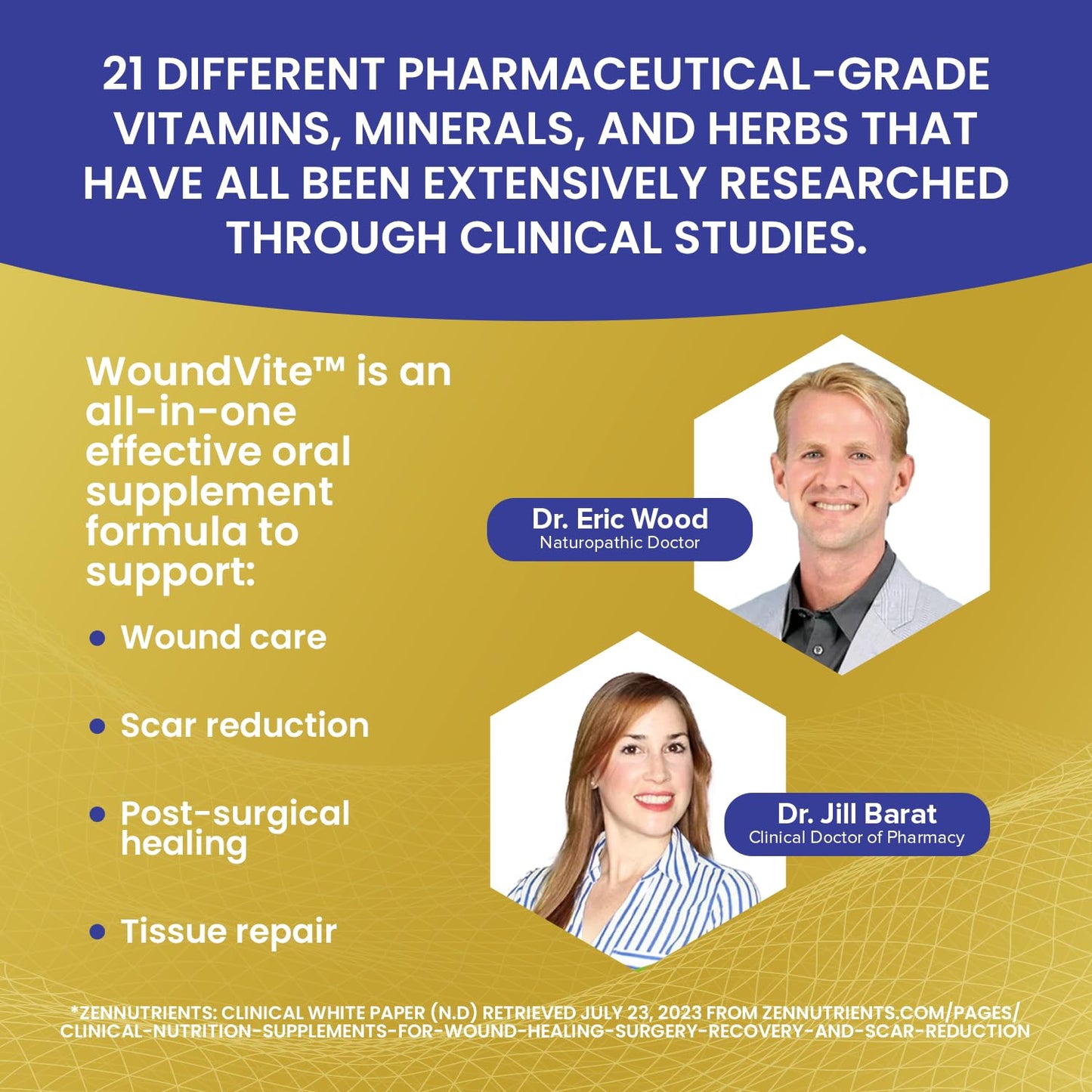 Zen Nutrients WoundVite Pre & Post Surgery Support – Scar & Wound Care (60 Vegan Caps)
