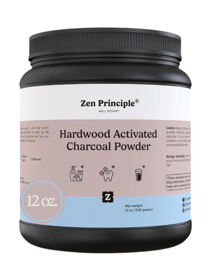 Zen Principle Activated Charcoal Powder – USA Hardwood, All Natural, 12 oz