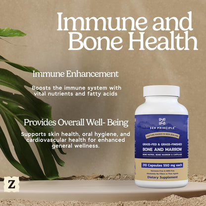 Zen Principle Grass-Fed Beef Bone Marrow Supplement – 210 Capsules