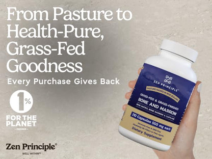 Zen Principle Grass-Fed Beef Bone Marrow Supplement – 210 Capsules