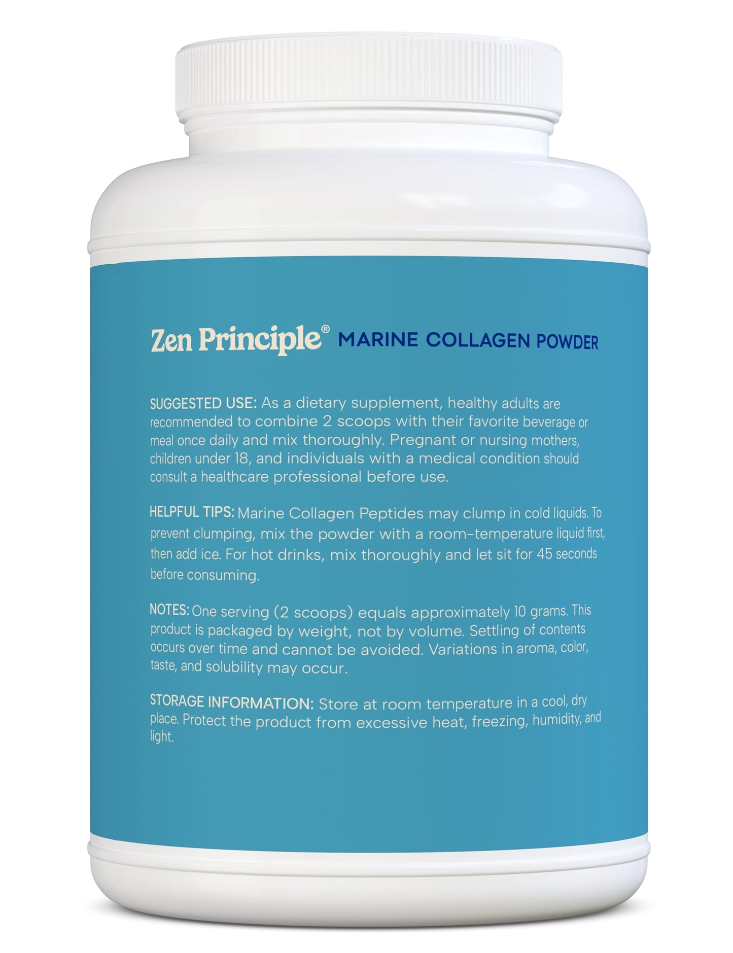 Zen Principle Marine Collagen Peptides – 3lb, Wild-Caught, Non-GMO, Unflavored
