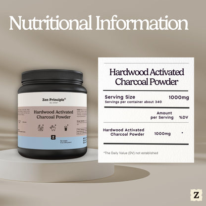 Zen Principle Activated Charcoal Powder – USA Hardwood, All Natural, 12 oz