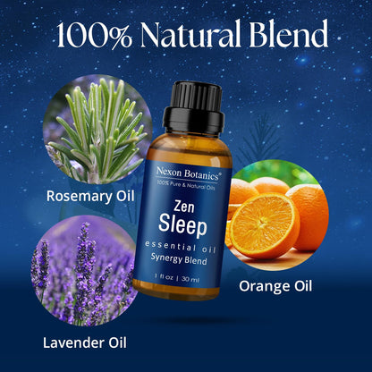 Zen Sleep Essential Oil Blend 30 ml – Lavender & Rosemary Relaxing Oil | Nexon Botanics