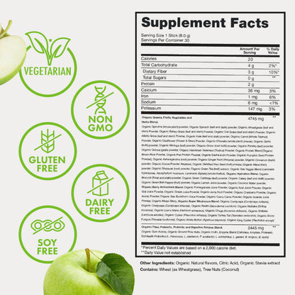 Zena Nutrition Organic Super Greens Powder — 70+ Superfoods, 0 Sugar, 30 Packets