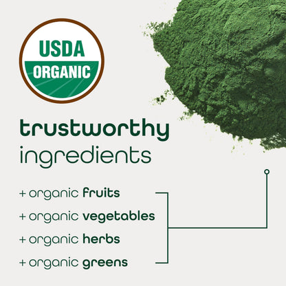 Zena Nutrition Organic Super Greens Powder – 70+ Superfoods, 0 Sugar